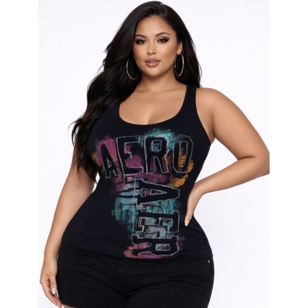 Aeropostale Blue Watercolor Tank‎ top Size XXL NWT